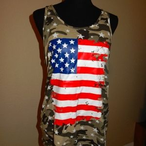 American Flag patriotic Racer back tank